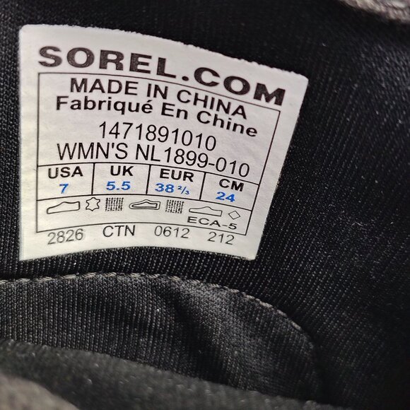 Sorel Boots Womens Conquest Carly Short Winter Snow Duck Boot Leather Black - Picture 8 of 8